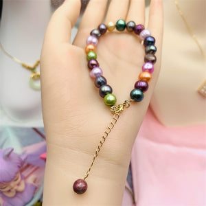 10 Years of Natural Freshwater Cultured Rainbow Pearl Bracelet (Baroque)