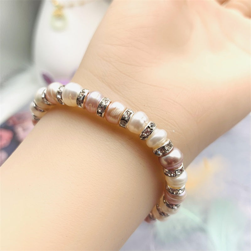 10 Years of Natural Freshwater Cultured Pearl Bracelet (Dazzling Colorful)