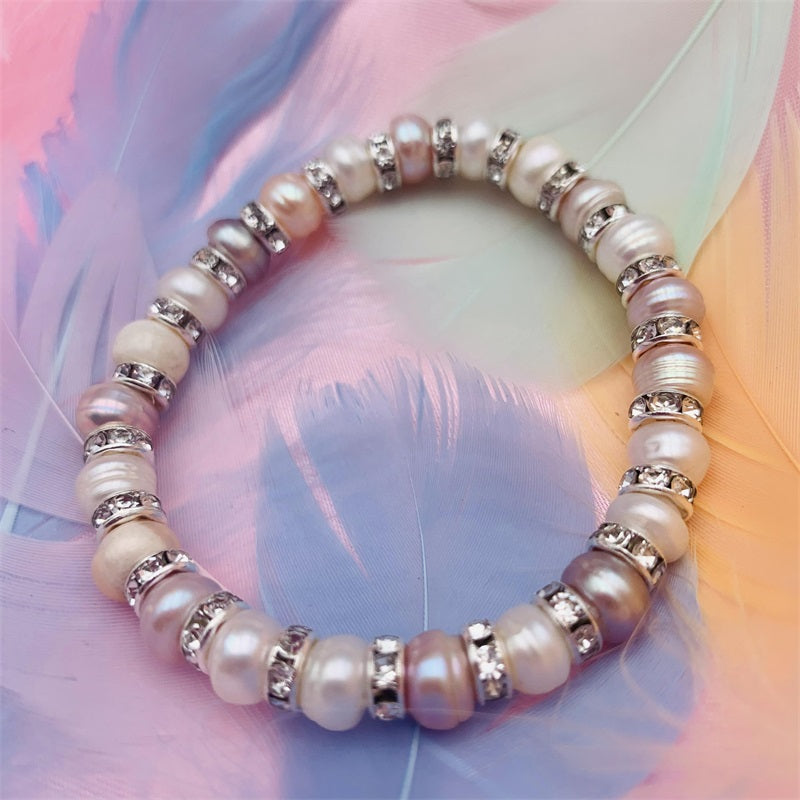 10 Years of Natural Freshwater Cultured Pearl Bracelet (Dazzling Colorful)