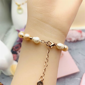 10 Years of Natural Freshwater Cultured Pearl Bracelet Traditional Style (Dazzling Colorful)