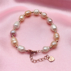 10 Years of Natural Freshwater Cultured Pearl Bracelet Traditional Style (Dazzling Colorful)