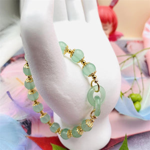 HeTian Jade Bracelet with Chain Rings