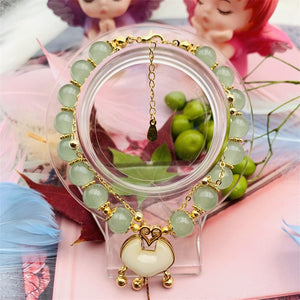 HeTian Jade Bracelet with Long Life Lock