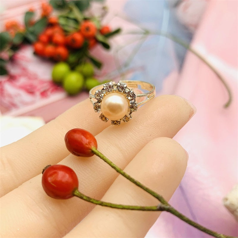 5 Years of Natural Freshwater Cultured Pearl Ring for woman Sunflower Style