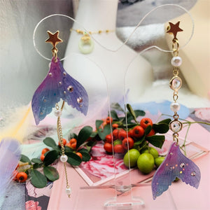 HGSE01 Silver 925 Pin with New Fashion Resin Mermaid Tail Earring