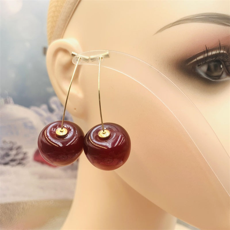 Silver 925 Pin with New Fashion Sexy Cherry Earring by Ins Style